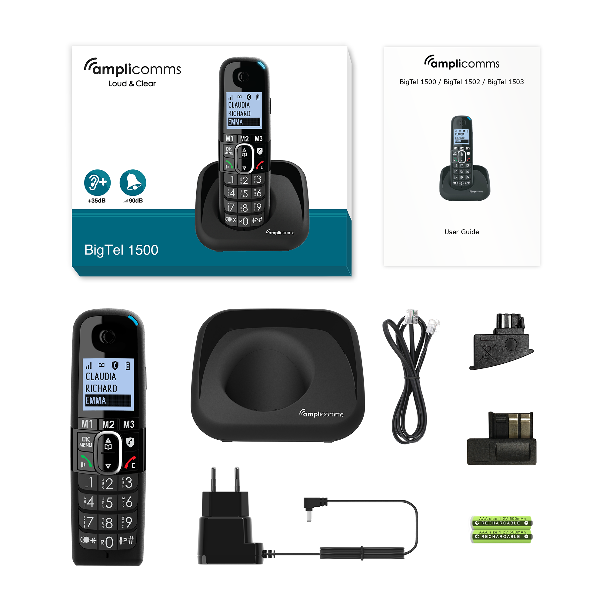 Téléphone Fixe Senior Amplicomms Bigtel 1580 Combo - Amplifié