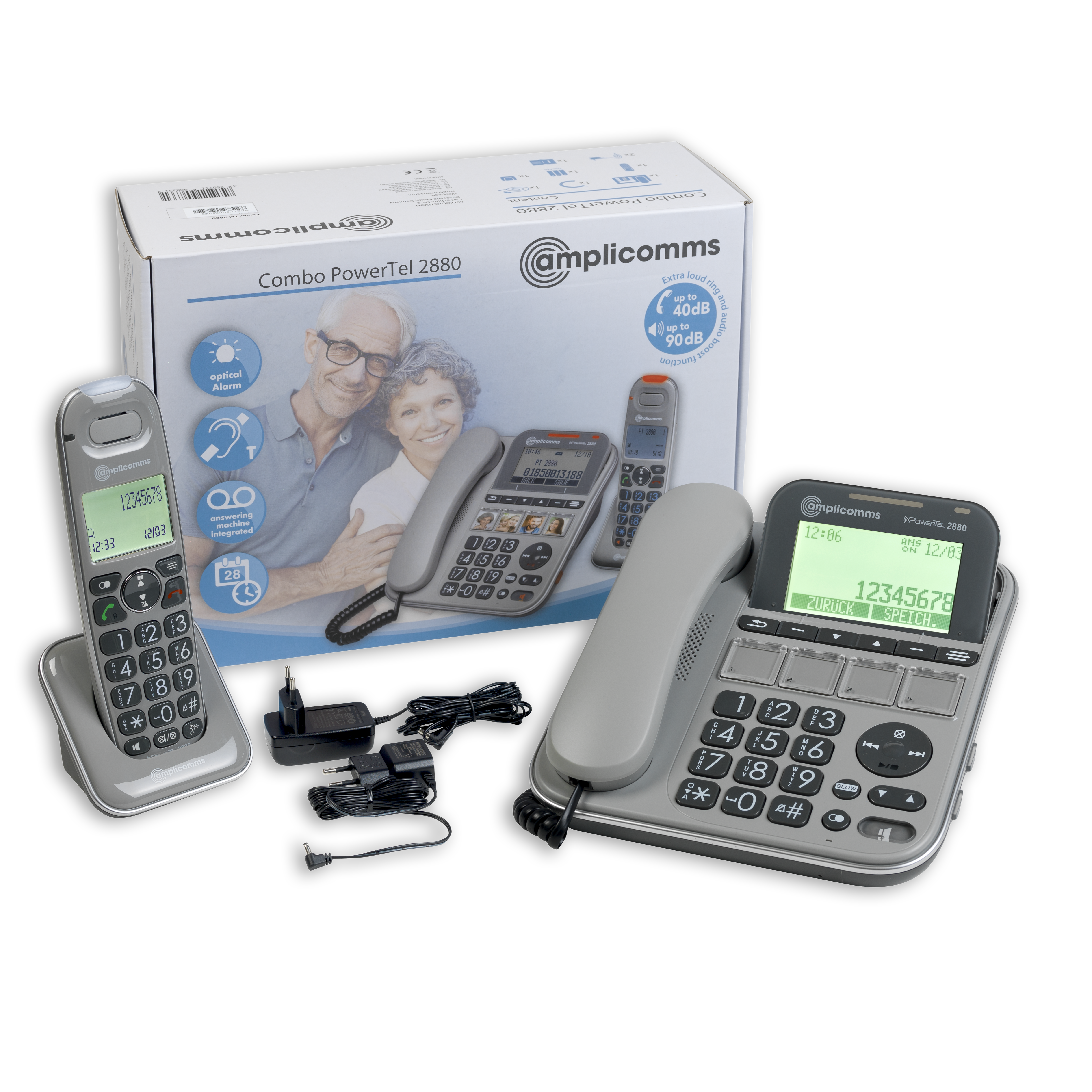 Powertel 2880 Téléphone fixe filaire senior avec combiné additionnel -  Auriseo