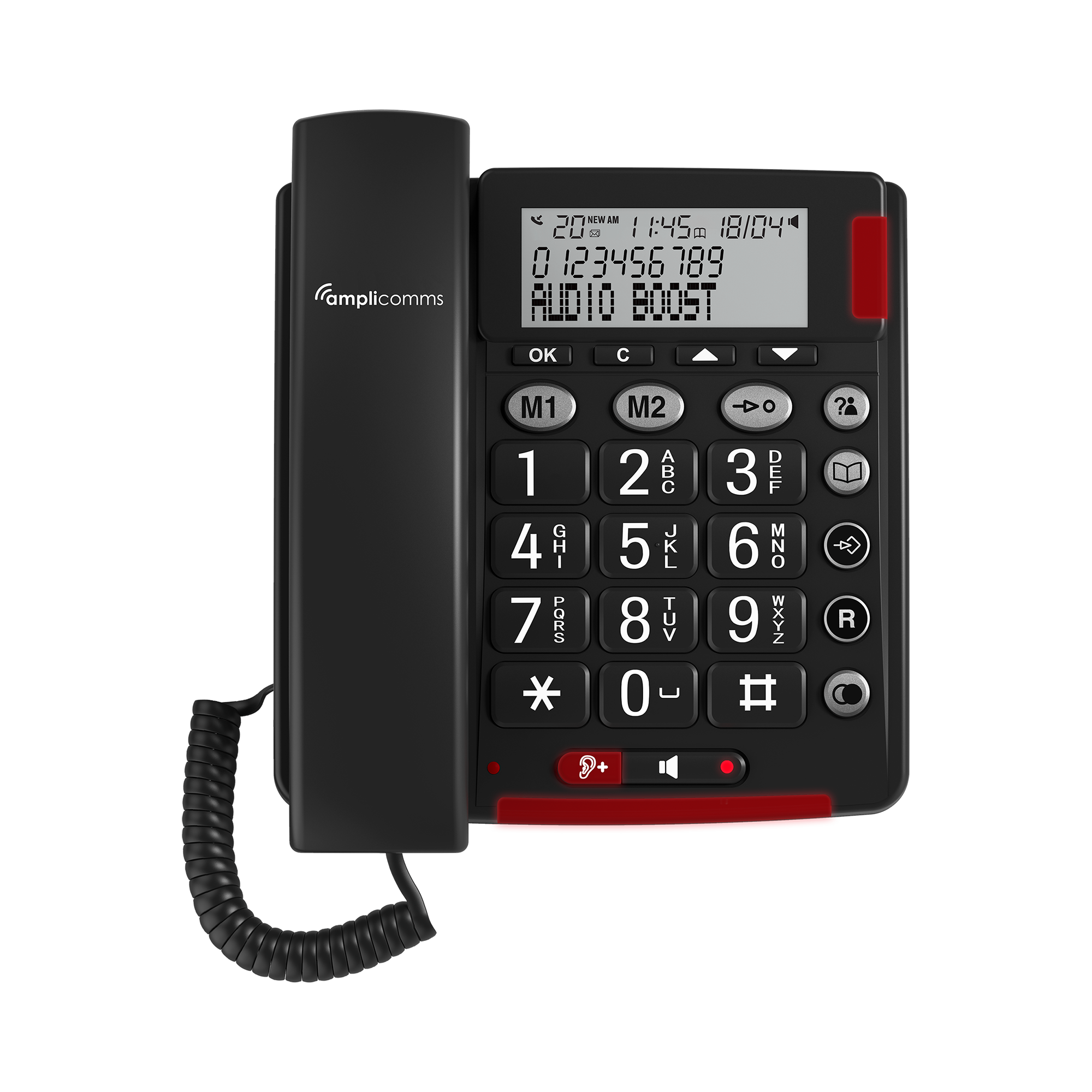 Téléphone sans fil senior avec répondeur amplicomms bigtel 1580