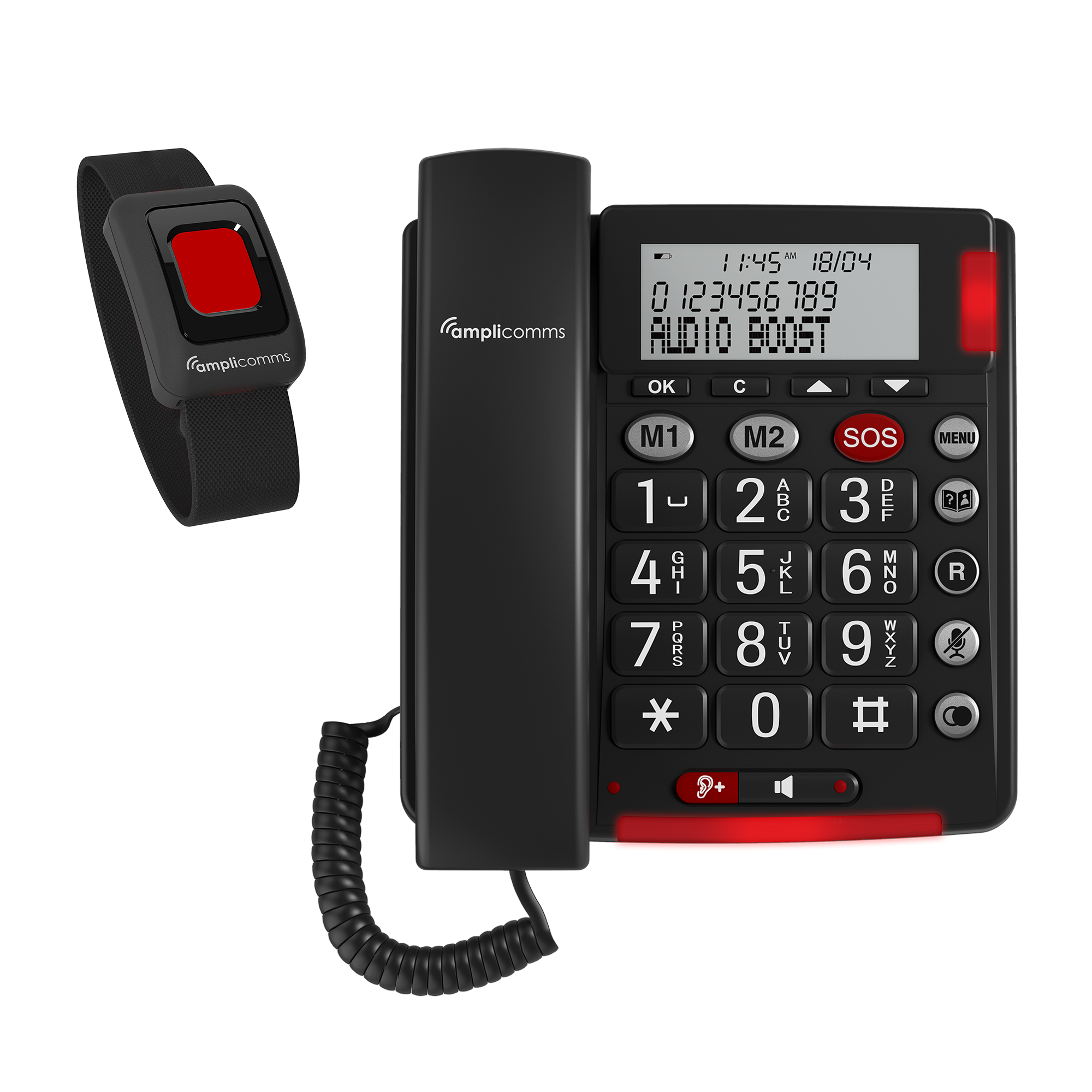 Amplicomms per Delta Telefono Cordless Amplificato per Anziani Suoneria  Forte 90 Db, Volume Alto 35 Db, Pulsante Boost, Vivavoce, Call Blocker  programmabile per blocco chiamate indesiderate : : Elettronica