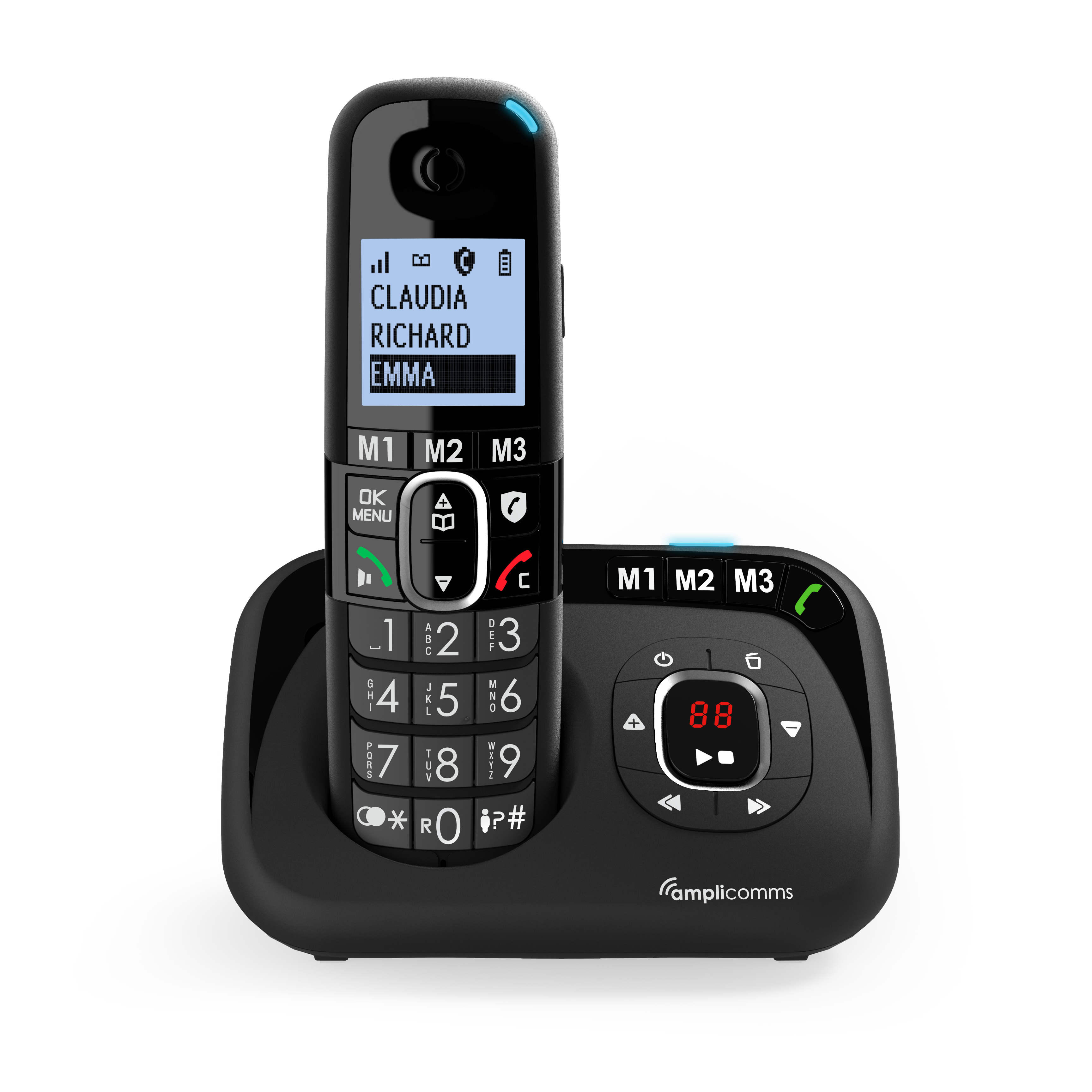 Telefono Cordless Duo per Persone Anziane Amplicomms PowerTel 700